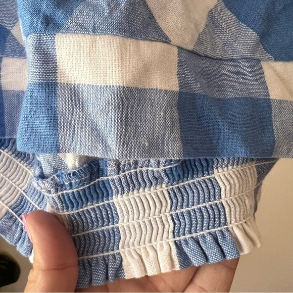 LANE BRYANT Crop Balloon-Sleeve Top & midi skirt set LINEN Lattice Check SIZE 22 - Picture 13 of 15